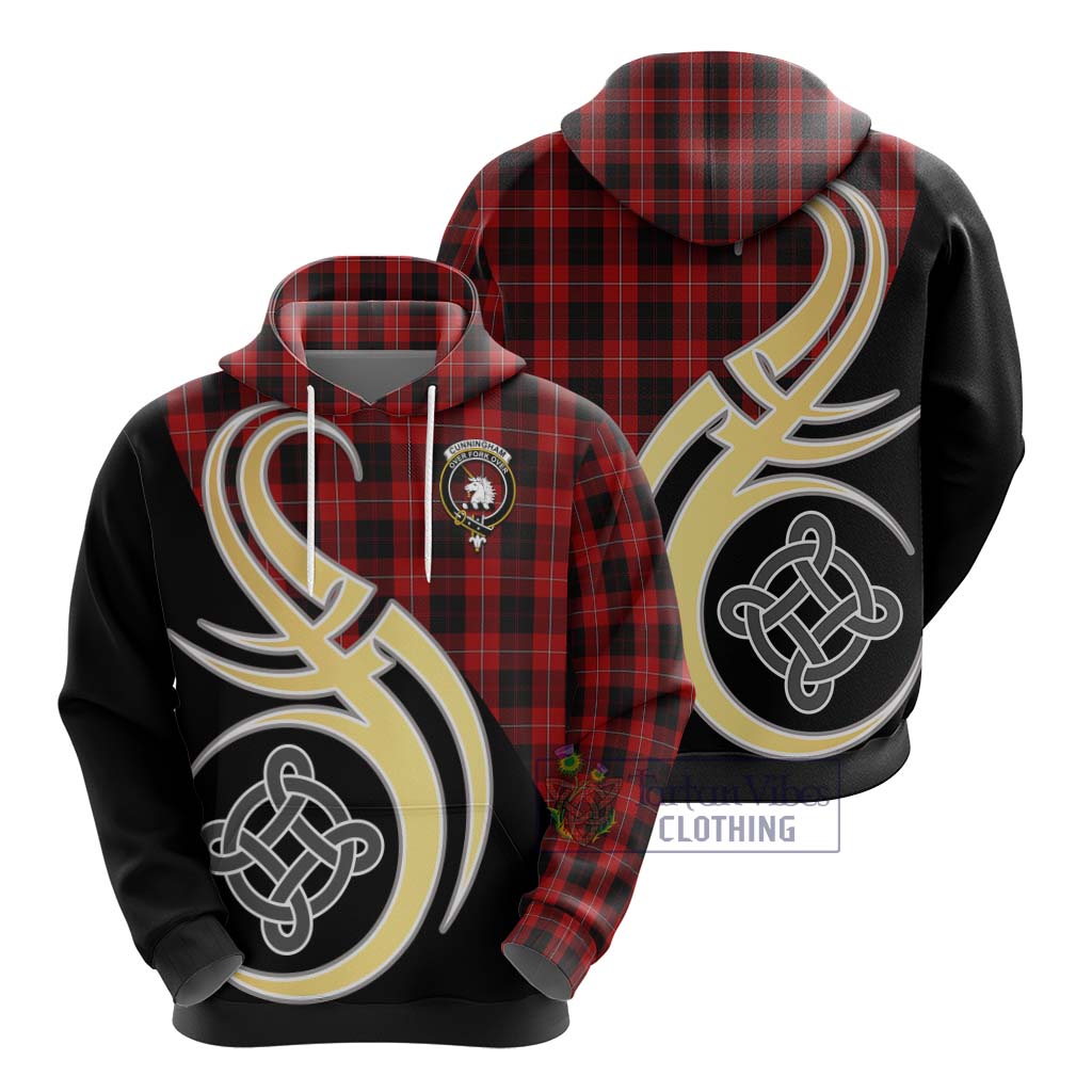 Cunningham Tartan Hoodie with Family Crest and Celtic Symbol Style - Tartan Vibes Clothing