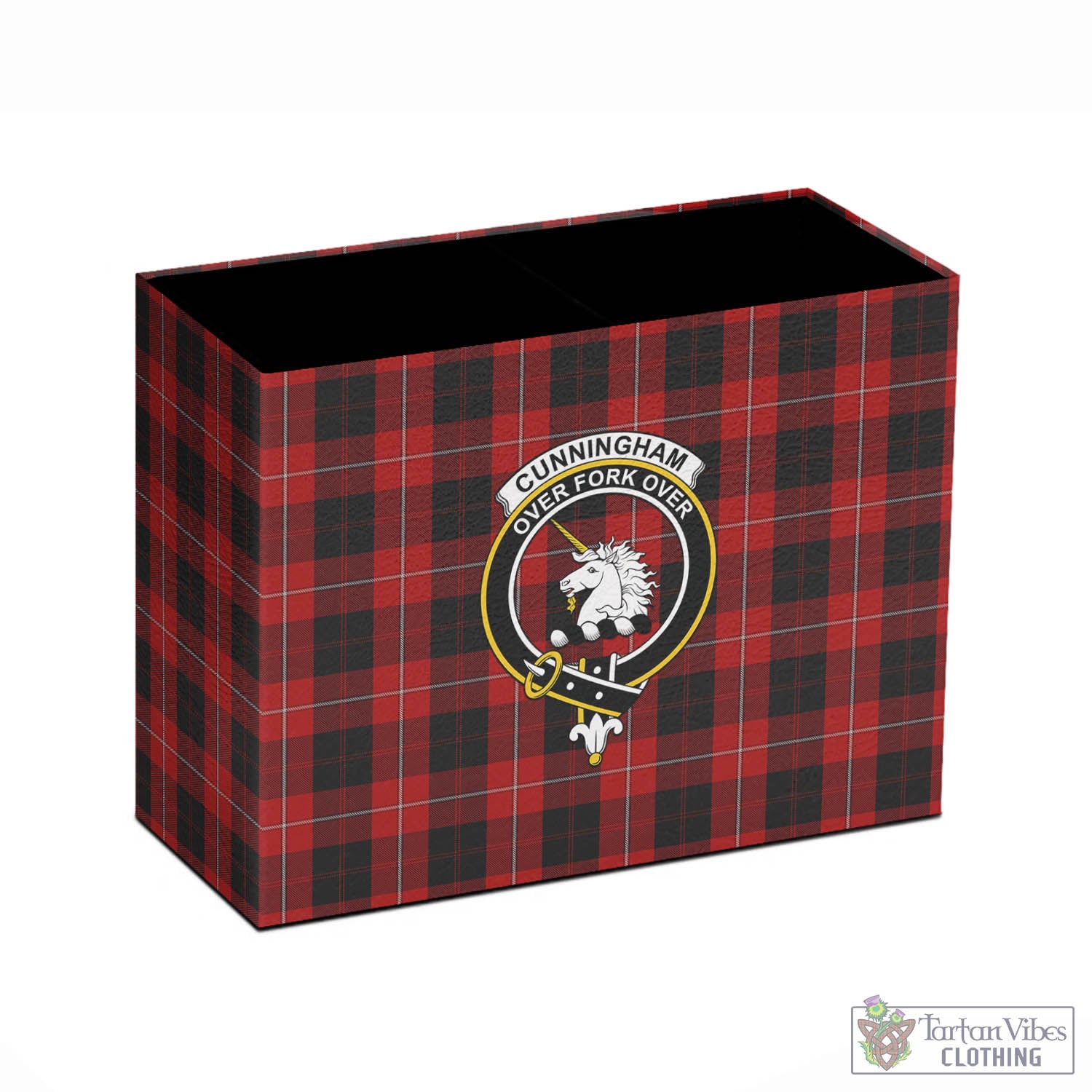 Tartan Vibes Clothing Cunningham Tartan Pen Holder with Family Crest