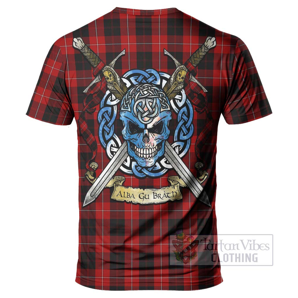 Tartan Vibes Clothing Cunningham Tartan T-Shirt with Family Crest Celtic Skull Style