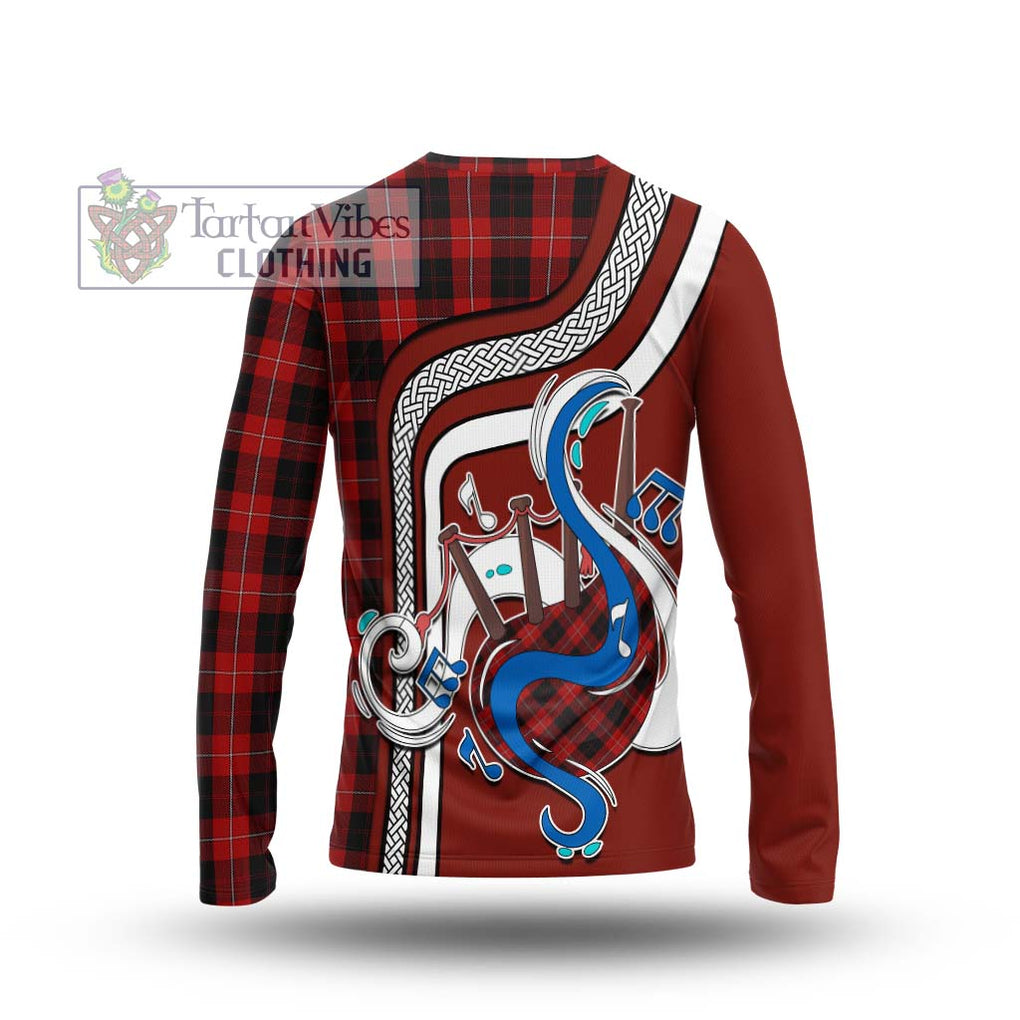 Tartan Vibes Clothing Cunningham Tartan Long Sleeve T-Shirt with Epic Bagpipe Style