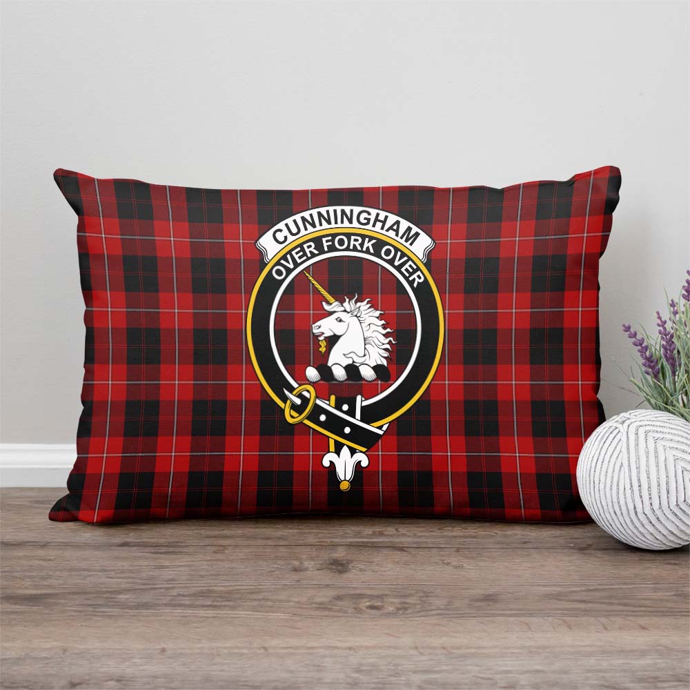 Cunningham Tartan Pillow Cover with Family Crest Rectangle Pillow Cover - Tartanvibesclothing