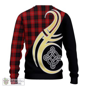 Cunningham Tartan Ugly Sweater with Family Crest and Celtic Symbol Style