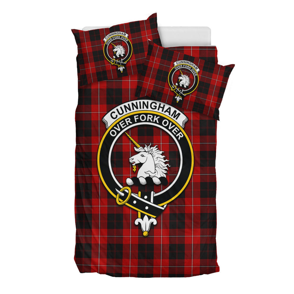 Cunningham Tartan Bedding Set with Family Crest - Tartan Vibes Clothing