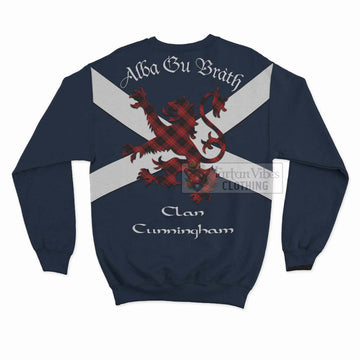 Cunningham Tartan Lion Rampant Sweatshirt  Proudly Display Your Heritage with Alba Gu Brath and Clan Name