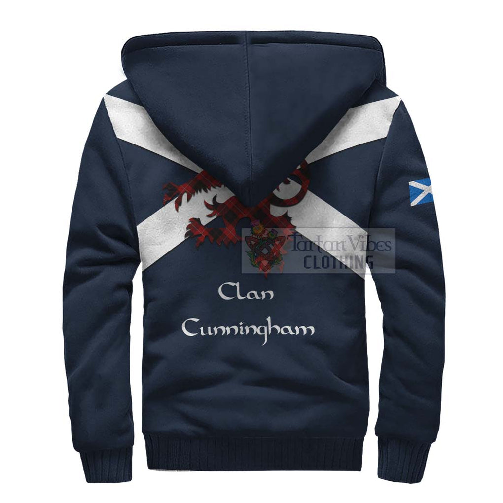 Tartan Vibes Clothing Cunningham Tartan Lion Rampant Sherpa Hoodie – Proudly Display Your Heritage with Alba Gu Brath and Clan Name