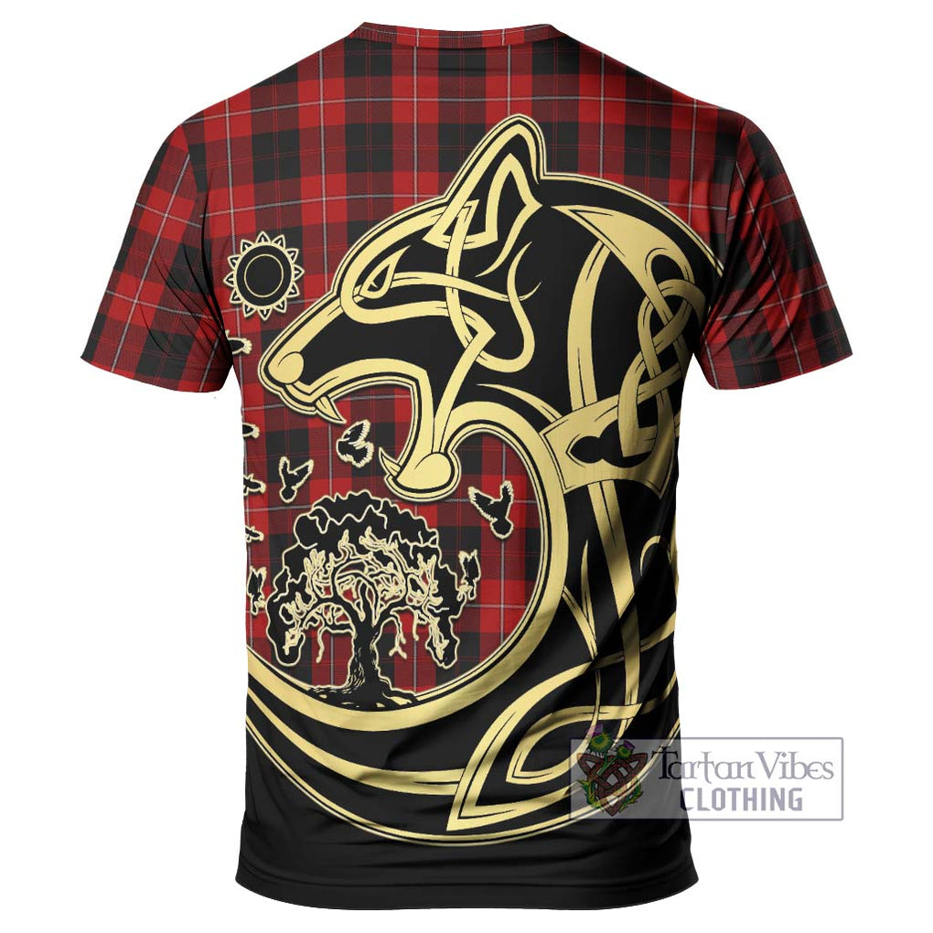 Cunningham Tartan T-Shirt with Family Crest Celtic Wolf Style - Tartan Vibes Clothing