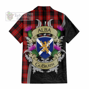 Cunningham Tartan Family Crest Hawaiian Shirt Lion Rampant Royal Thistle Shield Celtic Inspired - Tartan Vibes Clothing