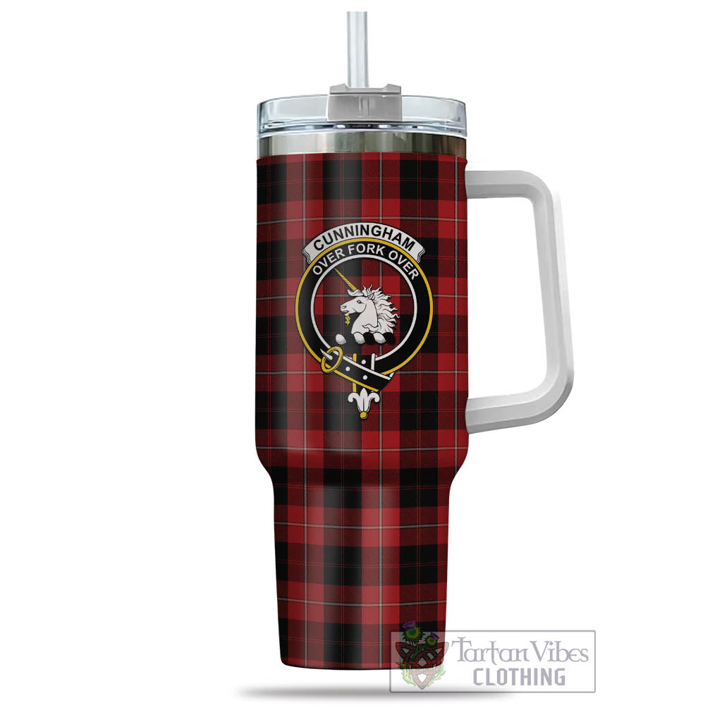 Tartan Vibes Clothing Cunningham Tartan and Family Crest Tumbler with Handle