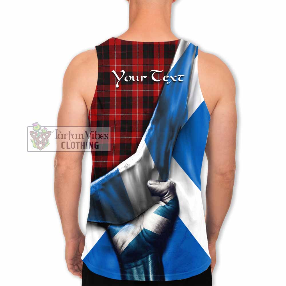 Tartan Vibes Clothing Cunningham Tartan Men's Tank Top with Family Crest Scotland Patriotic Style