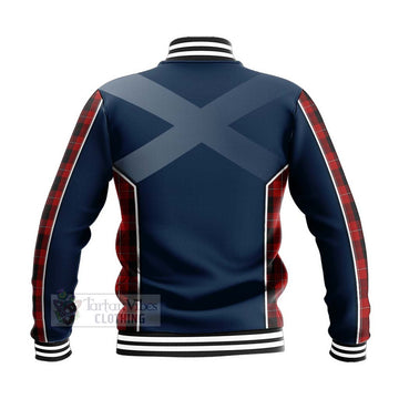 Cunningham Tartan Baseball Jacket with Family Crest and Scottish Thistle Vibes Sport Style