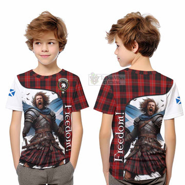 Cunningham Crest Tartan Kid T-Shirt Inspired by the Freedom of Scottish Warrior