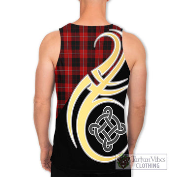 Cunningham Tartan Men's Tank Top with Family Crest and Celtic Symbol Style