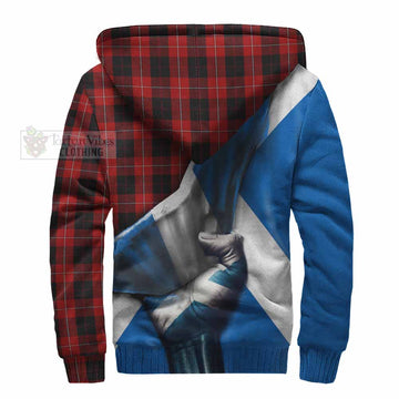 Cunningham Tartan Sherpa Hoodie with Family Crest Scotland Patriotic Style