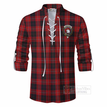 Cunningham Tartan Ghillie Kilt Shirt with Family Crest DNA In Me Style