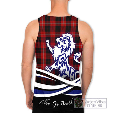 Cunningham Tartan Men's Tank Top with Alba Gu Brath Regal Lion Emblem