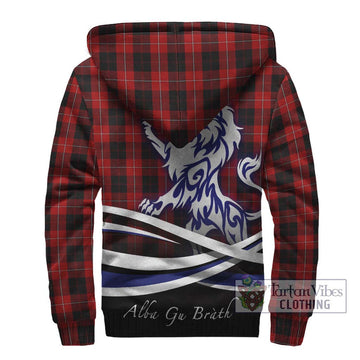 Cunningham Tartan Sherpa Hoodie with Alba Gu Brath Regal Lion Emblem