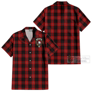 Cunningham Tartan Cotton Hawaiian Shirt with Family Crest