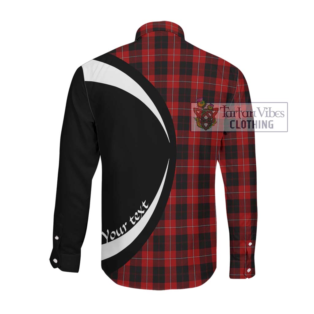 Cunningham Tartan Long Sleeve Button Up with Family Crest Circle Style Men's Shirt - Tartan Vibes Clothing