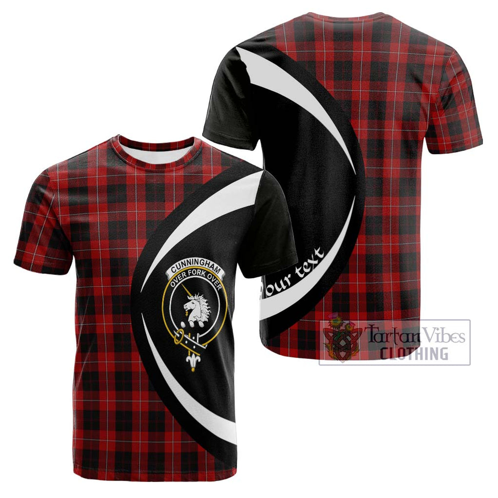 Tartan Vibes Clothing Cunningham Tartan Cotton T-shirt with Family Crest Circle Style