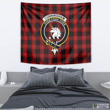 Cunningham Tartan Tapestry Wall Hanging and Home Decor for Room with Family Crest