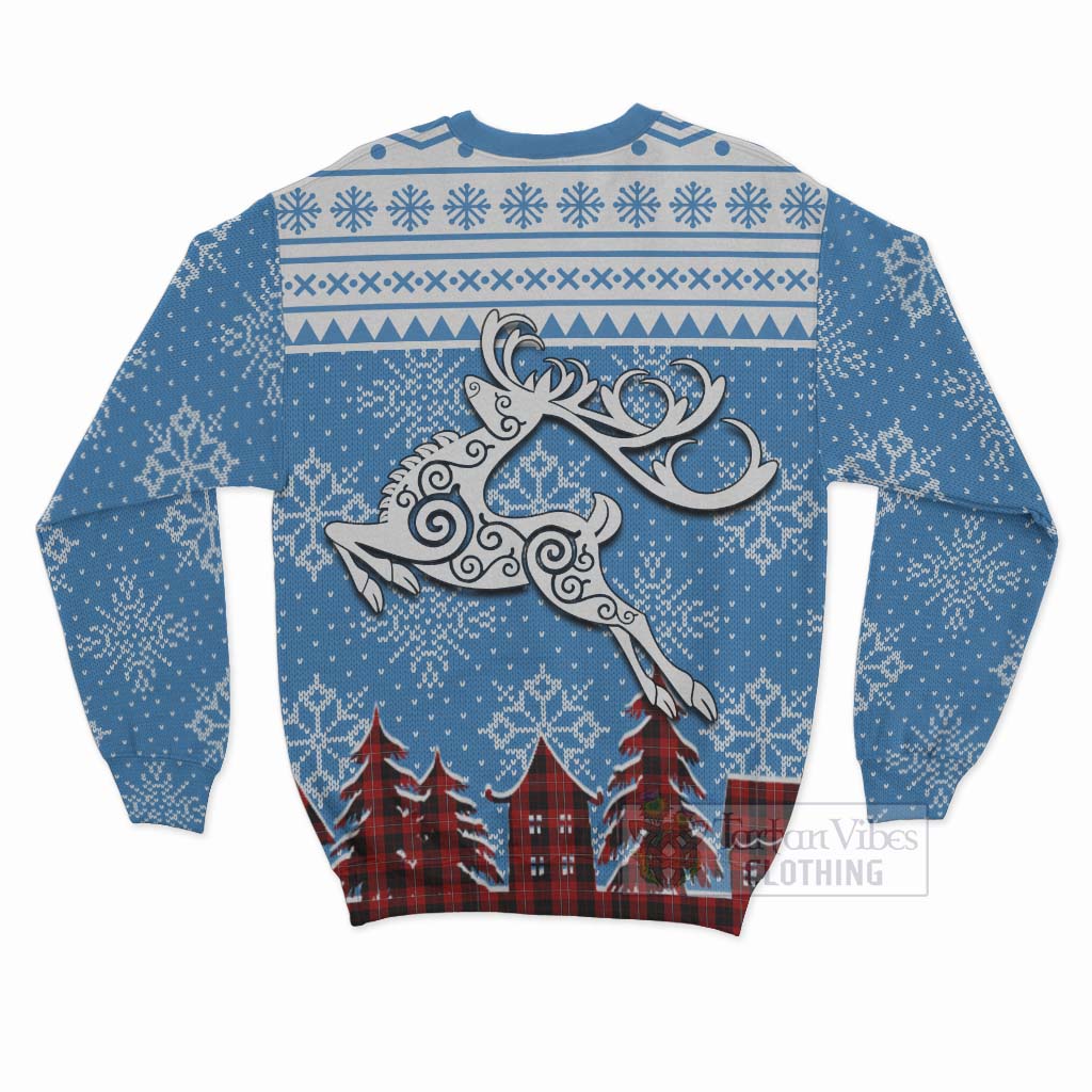 Tartan Vibes Clothing Cunningham Clan Christmas Sweatshirt Celtic Reindeer Style