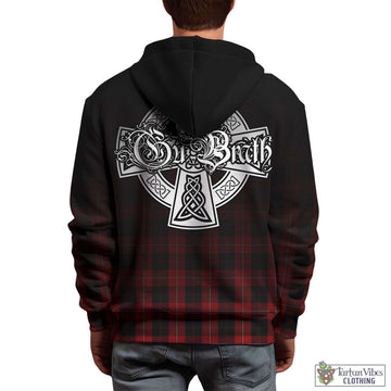 Cunningham Tartan Hoodie Featuring Alba Gu Brath Family Crest Celtic Inspired