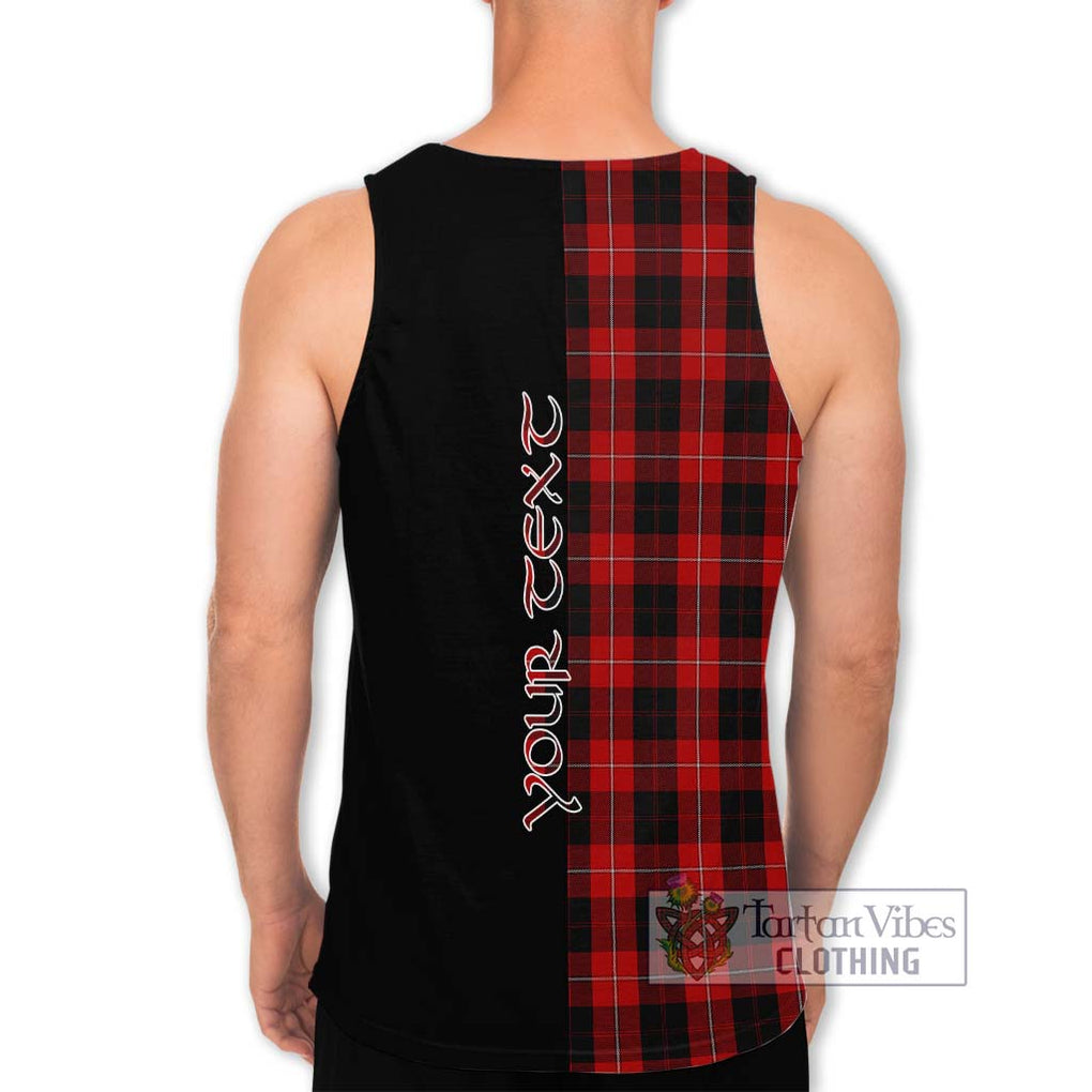 Cunningham Tartan Men's Tank Top with Family Crest and Half Of Me Style - Tartanvibesclothing Shop