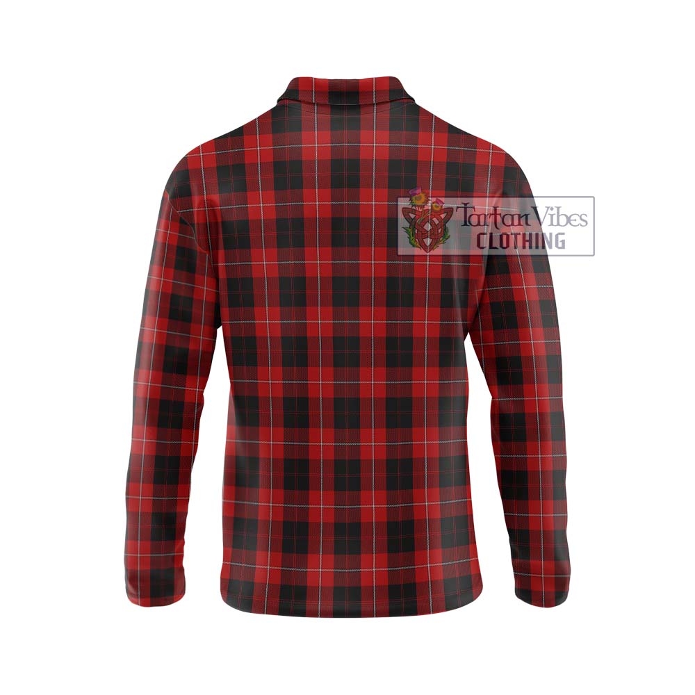 Cunningham Tartan Long Sleeve Polo Shirt with Family Crest DNA In Me Style - Tartanvibesclothing Shop