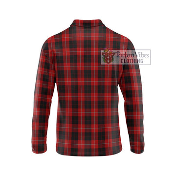 Cunningham Tartan Long Sleeve Polo Shirt with Family Crest DNA In Me Style