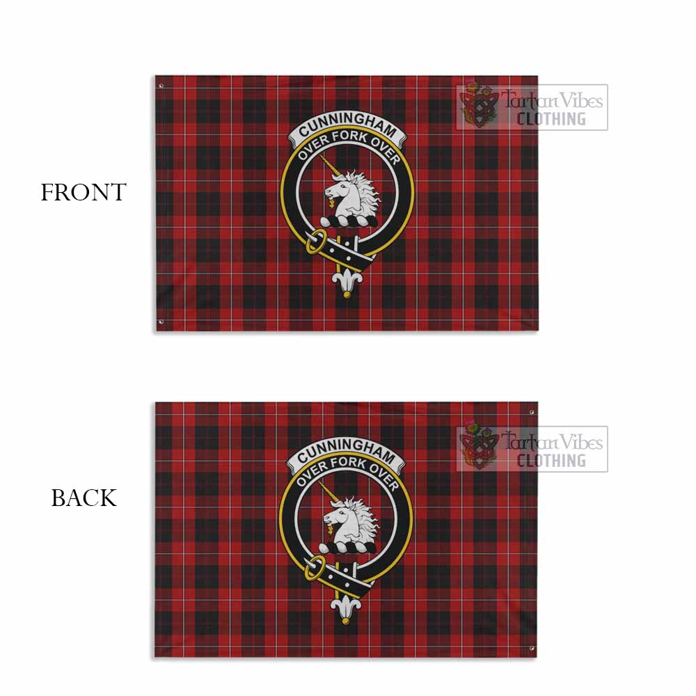 Tartan Vibes Clothing Cunningham Tartan House Flag with Family Crest