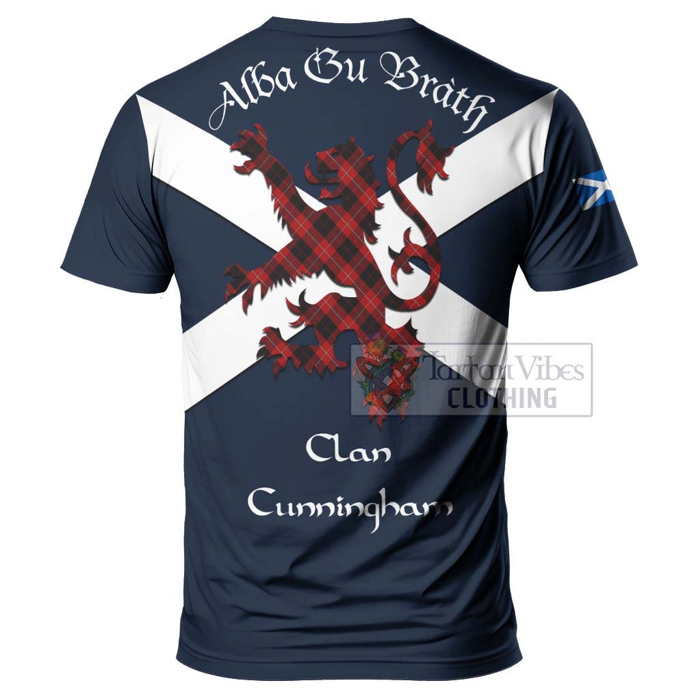 Tartan Vibes Clothing Cunningham Tartan Lion Rampant T-Shirt – Proudly Display Your Heritage with Alba Gu Brath and Clan Name