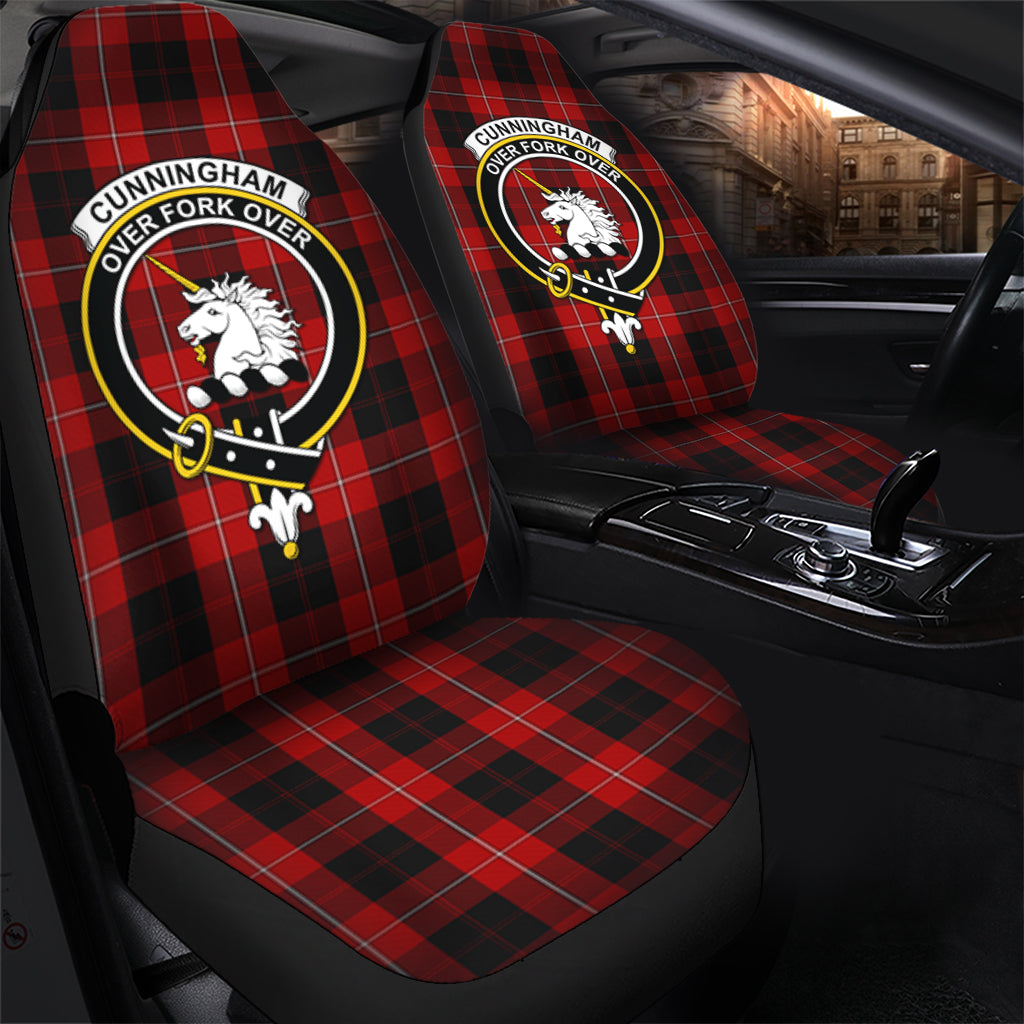 Cunningham Tartan Car Seat Cover with Family Crest - Tartan Vibes Clothing