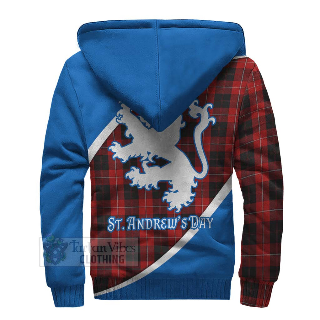 Tartan Vibes Clothing Cunningham Family Crest Tartan Sherpa Hoodie Celebrate Saint Andrew's Day in Style