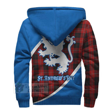 Cunningham Family Crest Tartan Sherpa Hoodie Celebrate Saint Andrew's Day in Style