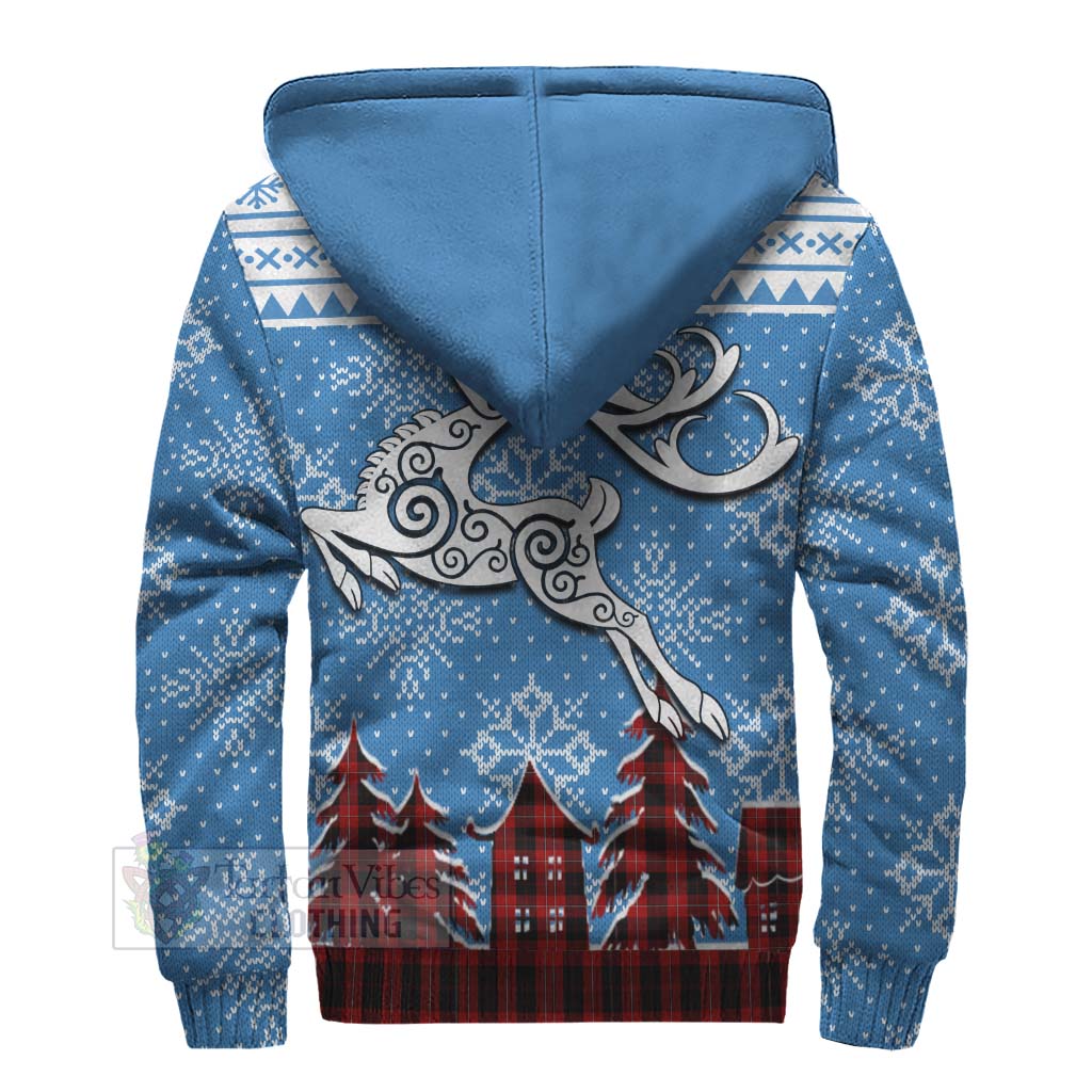 Tartan Vibes Clothing Cunningham Clan Christmas Sherpa Hoodie Celtic Reindeer Style