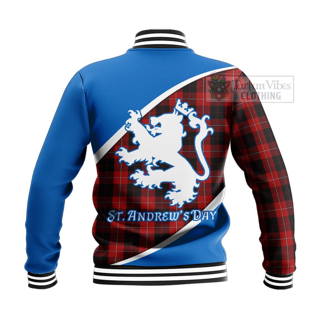 Tartan Vibes Clothing Cunningham Family Crest Tartan Baseball Jacket Celebrate Saint Andrew's Day in Style