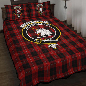 Cunningham Tartan Quilt Bed Set with Family Crest