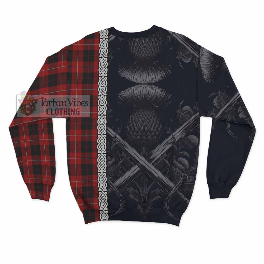 Tartan Vibes Clothing Cunningham Tartan Sweatshirt with Family Crest Cross Sword Thistle Celtic Vibes