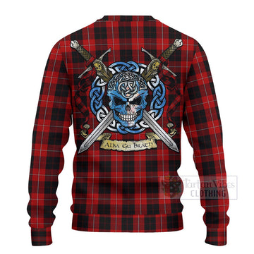 Cunningham Tartan Ugly Sweater with Family Crest Celtic Skull Style