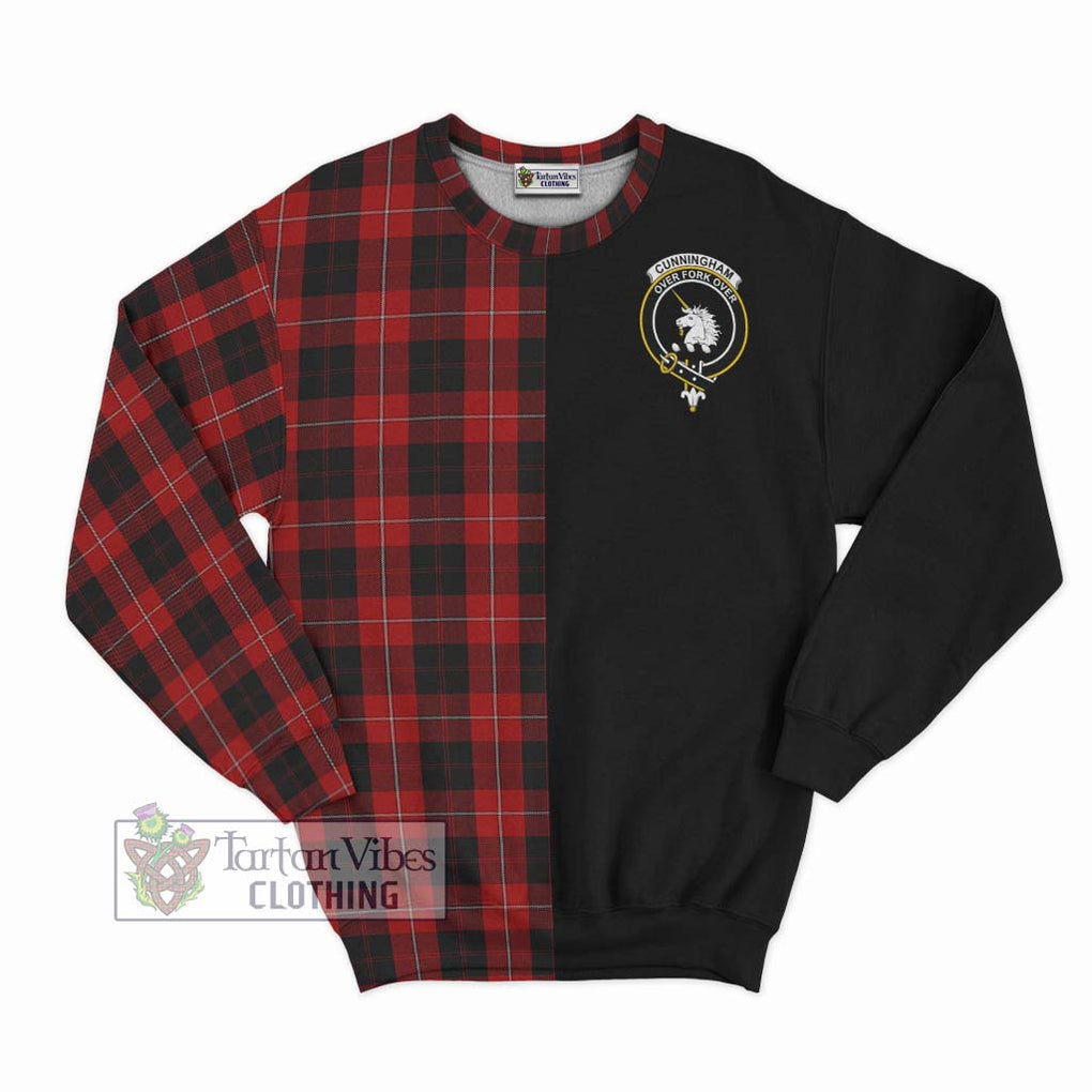 Cunningham Tartan Sweatshirt with Family Crest and Half Of Me Style - Tartanvibesclothing Shop