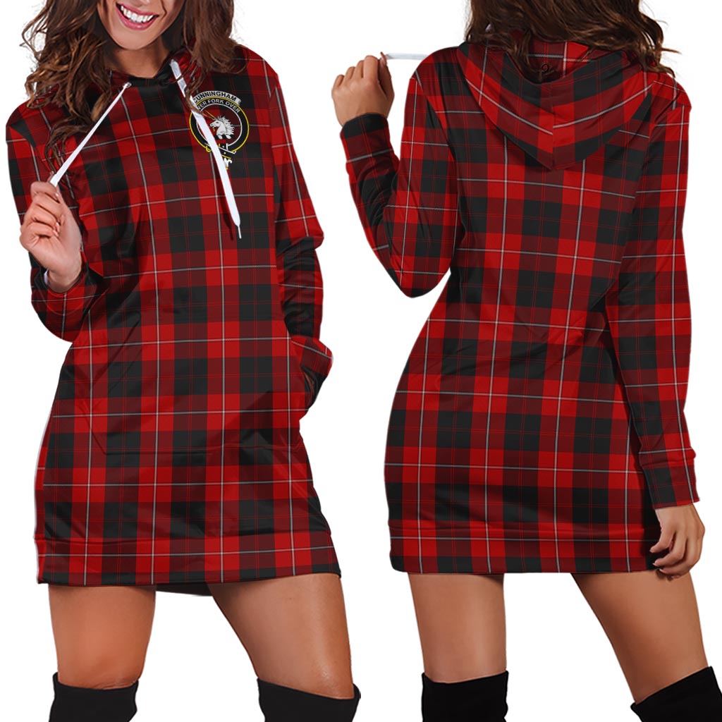 Cunningham Tartan Hoodie Dress with Family Crest - Tartan Vibes Clothing