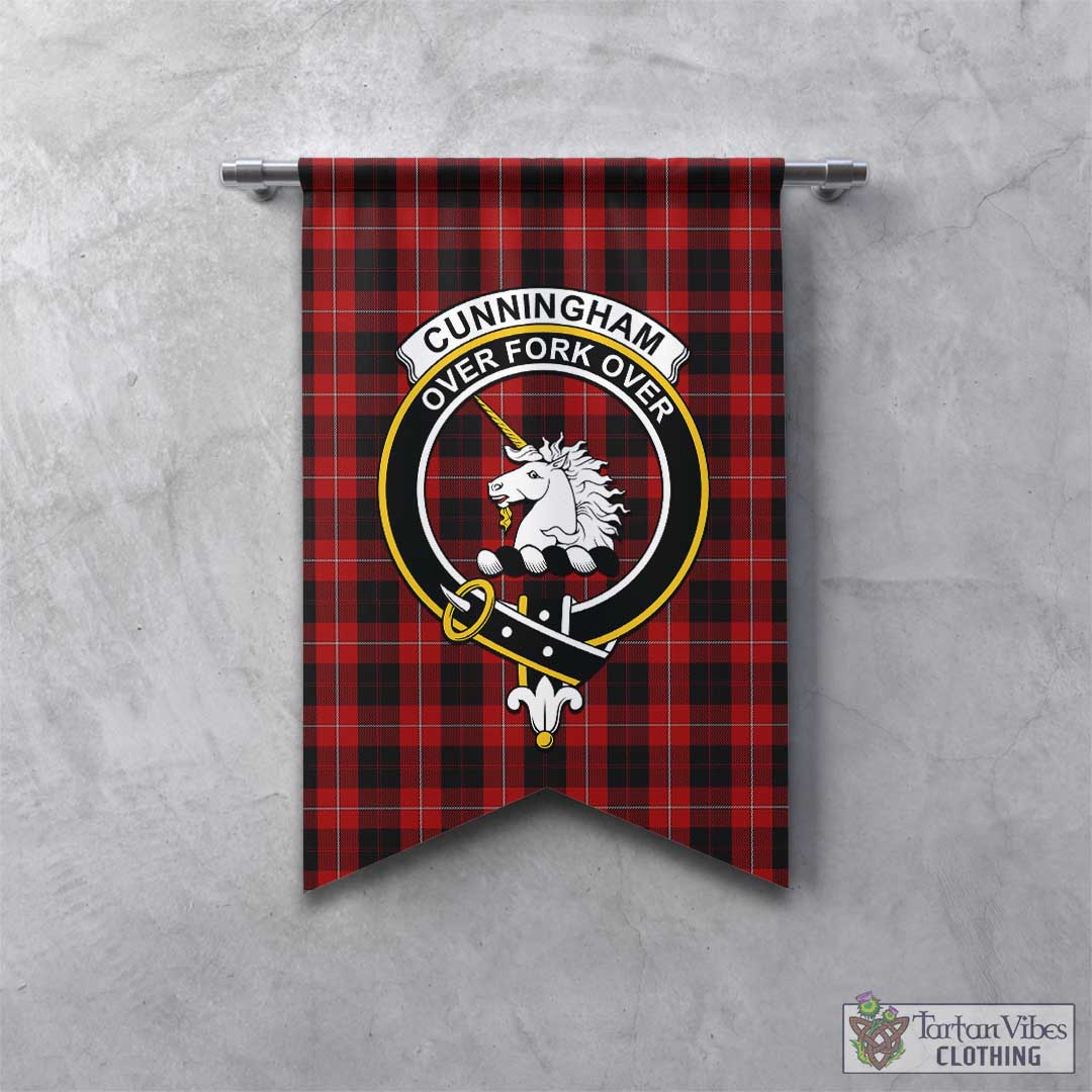 Tartan Vibes Clothing Cunningham Tartan Gonfalon, Tartan Banner with Family Crest