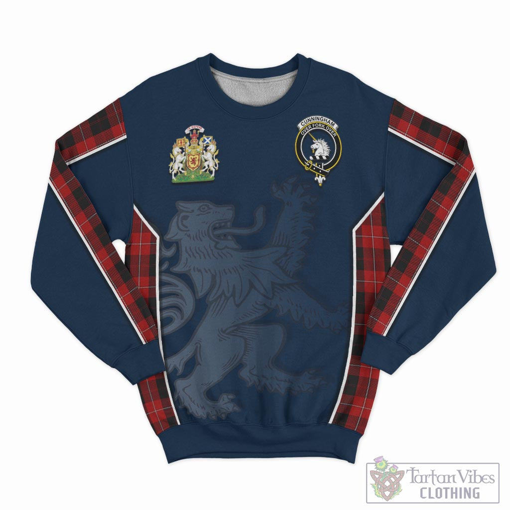 Tartan Vibes Clothing Cunningham Tartan Sweater with Family Crest and Lion Rampant Vibes Sport Style