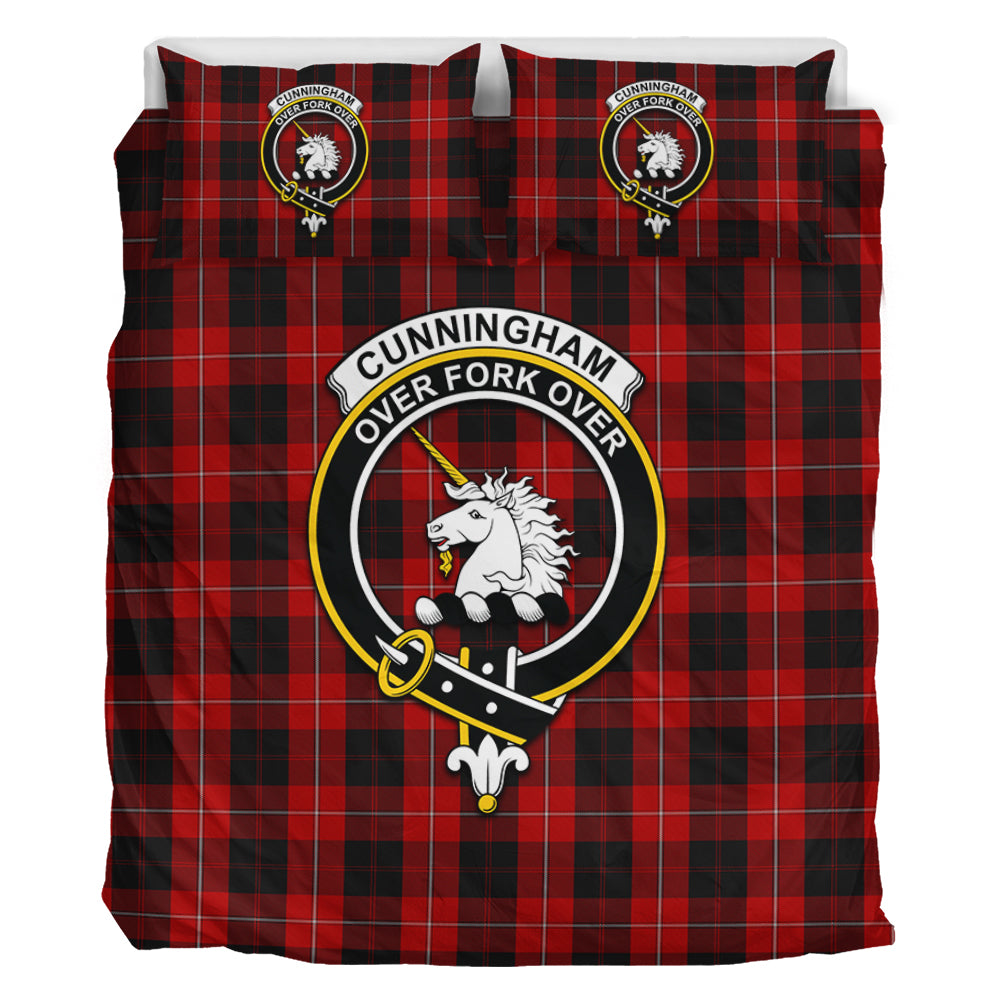 Cunningham Tartan Bedding Set with Family Crest - Tartan Vibes Clothing