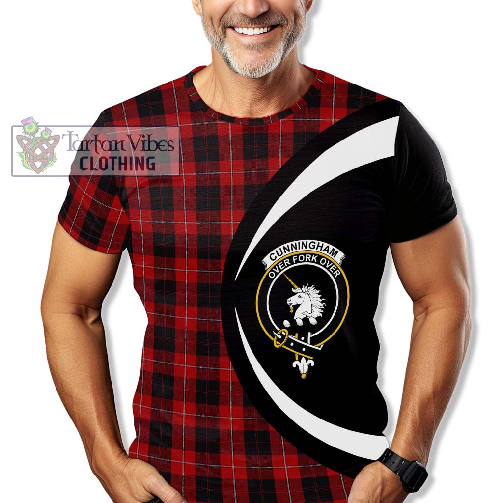 Tartan Vibes Clothing Cunningham Tartan T-Shirt with Family Crest Circle Style