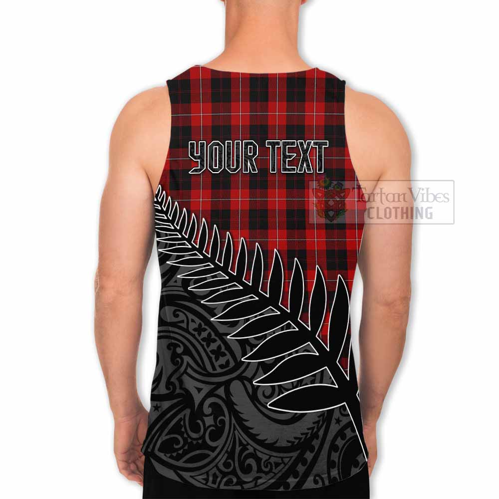 Tartan Vibes Clothing Cunningham Crest Tartan Men's Tank Top with New Zealand Silver Fern Half Style