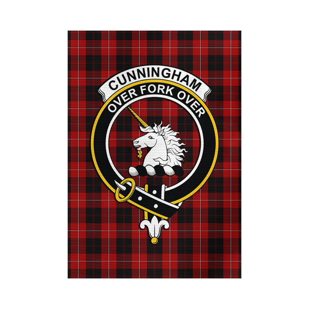 cunningham-tartan-flag-with-family-crest