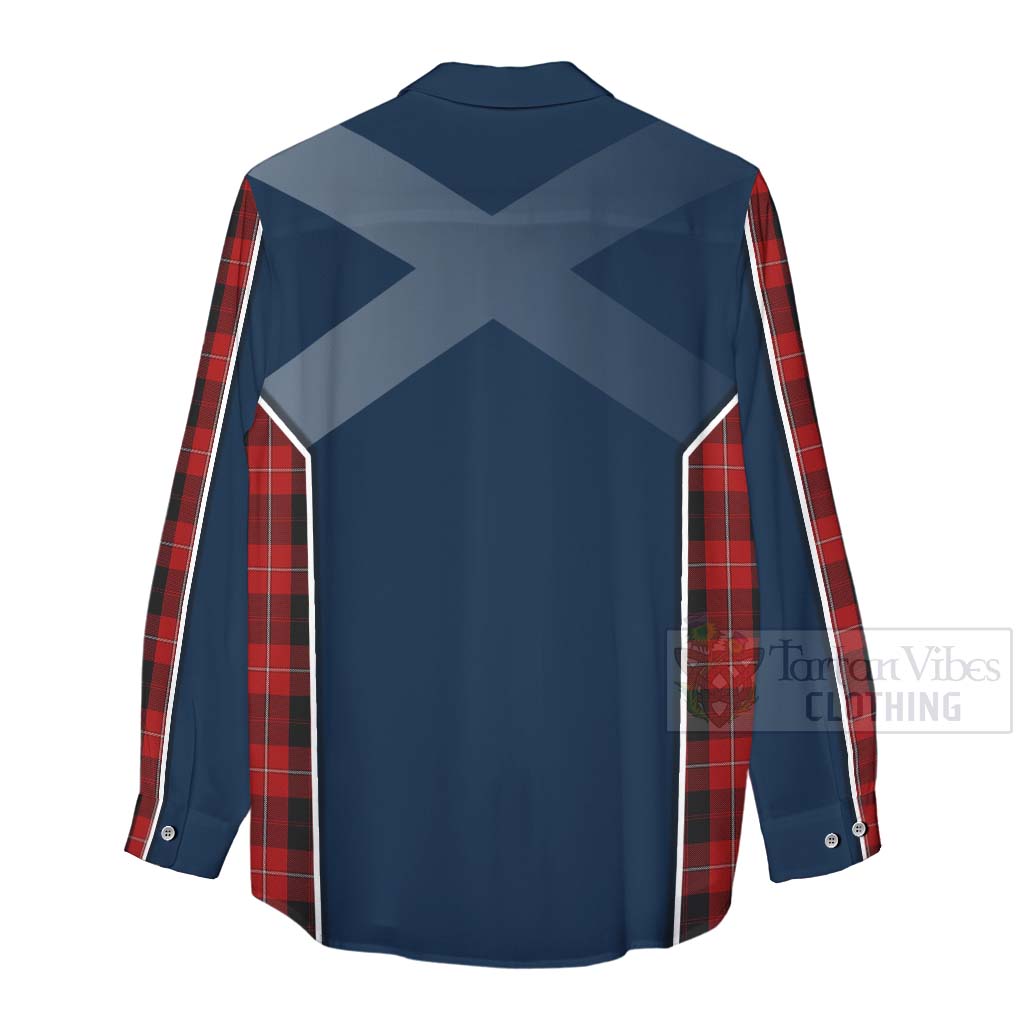 Tartan Vibes Clothing Cunningham Tartan Women's Casual Shirt with Family Crest and Scottish Thistle Vibes Sport Style