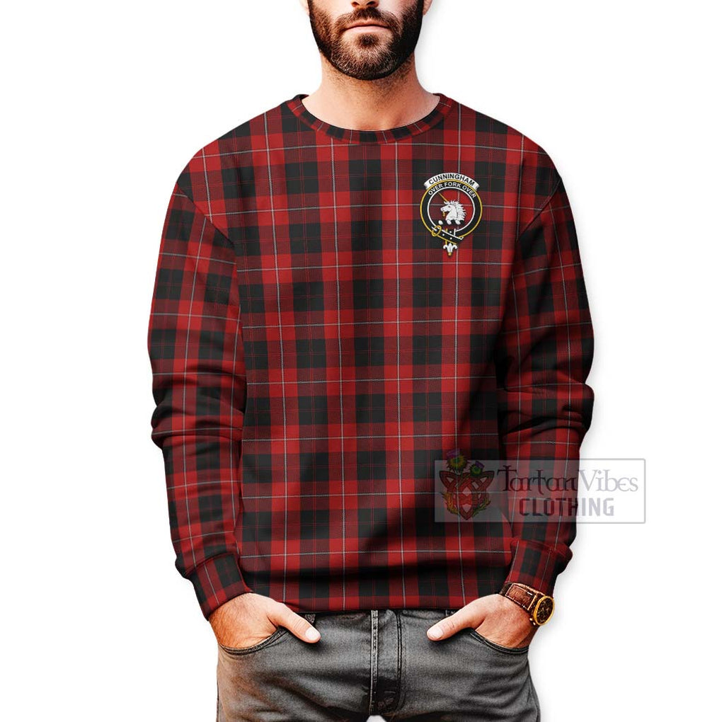 Tartan Vibes Clothing Cunningham Tartan Sweatshirt with Family Crest Celtic Skull Style