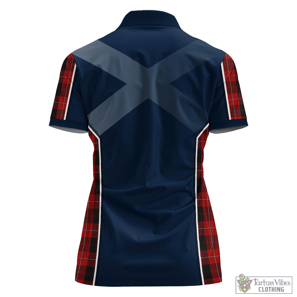 Tartan Vibes Clothing Cunningham Tartan Women's Polo Shirt with Family Crest and Scottish Thistle Vibes Sport Style